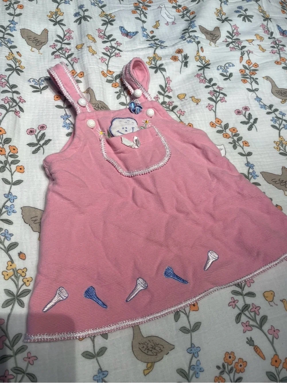 Genuine Vintage Baby Golf Pink Dress 6/9 Months